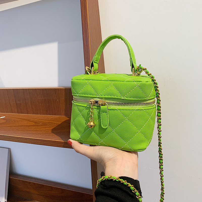 Fashion One Shoulder Messenger Portable Chain Small Square Bag Green - Shop at LoveMi