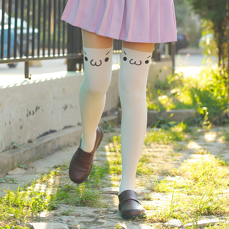 Title 3, Japanese cute kaomoji fake thigh socks