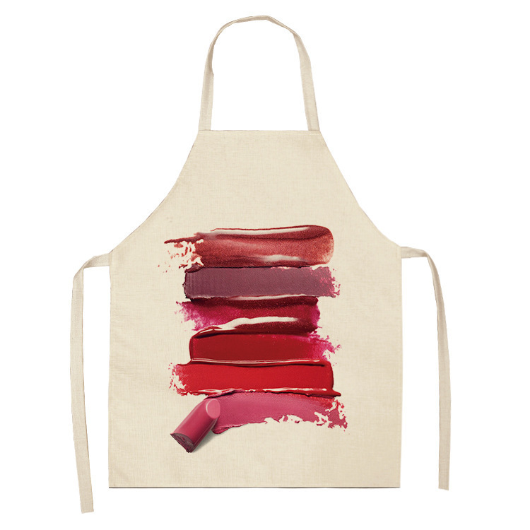 Title 2, Couple Linen Lipstick Printed Sleeveless Apron ...