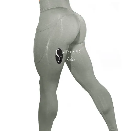 Solid Color High Elastic Fitness Hip Lift High Waist Yoga Pants Grey - Shop at LoveMi