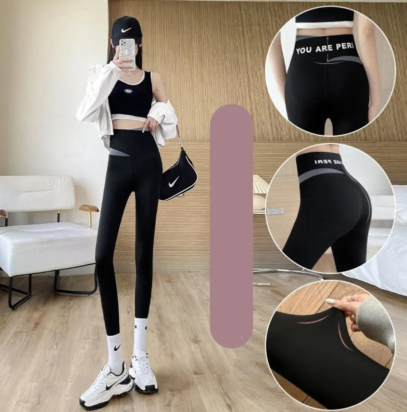 Shark Leggings Women's High Waist Tight - Black