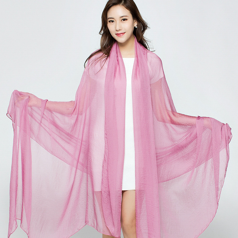 Summer New Simulation Silk Scarf Ladies Sun Protection Shawl