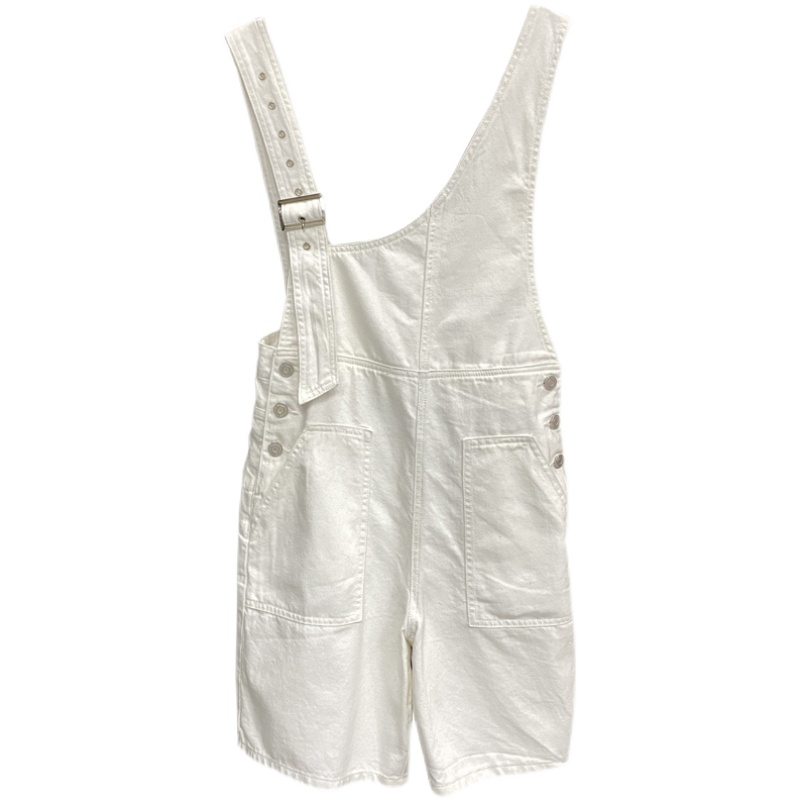 Women's New High Waist Loose Casual Strap Denim Shorts White - Shop at LoveMi