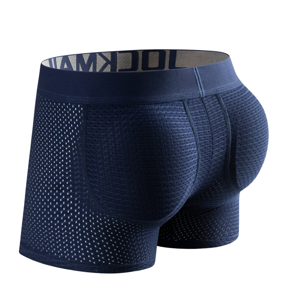 HaleyChan 1Pc Long Mesh Buttocks Men's Boxer Briefs Plus Spo
