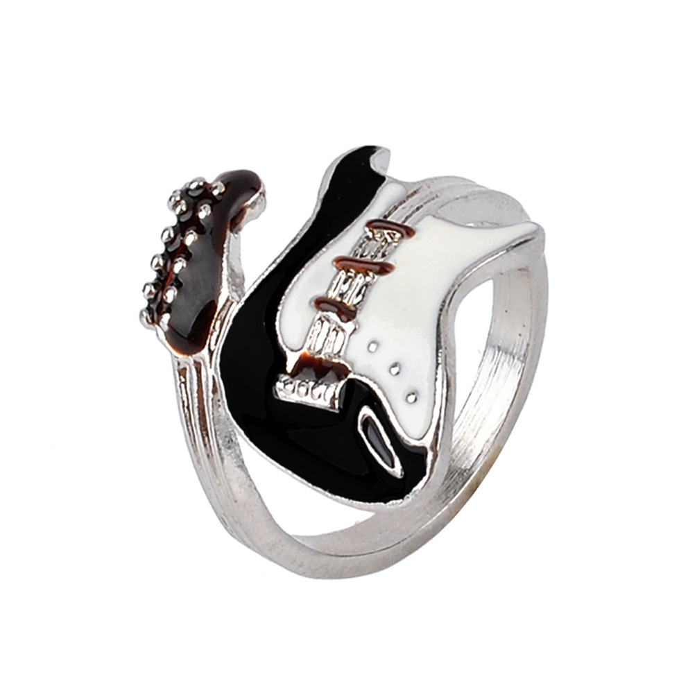 European And American New Alloy Drip Guitar Ring