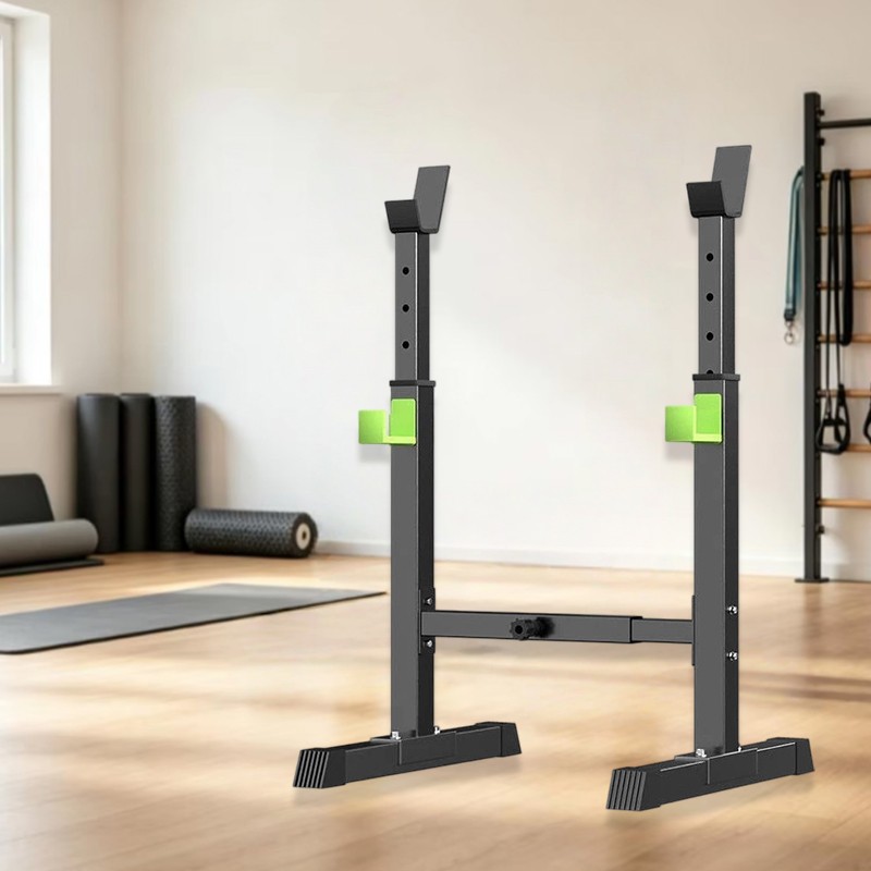 Squat Rack Stand Olympic Barbell Rack Bench Support Free Press Gym Workout UK