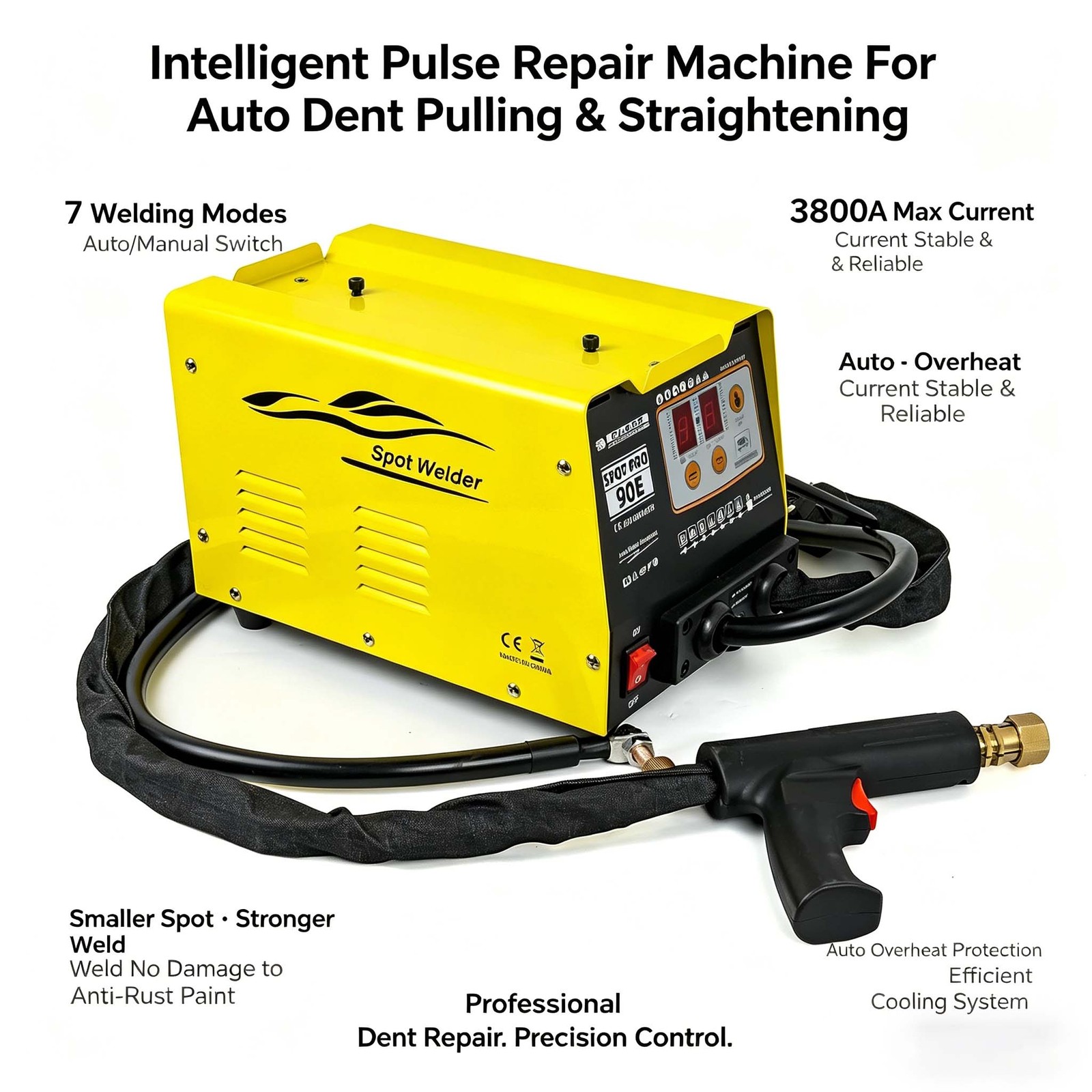 2KW 220V Spot Dent Puller Welding Machine 3800A Welder Car Body Repair Tool