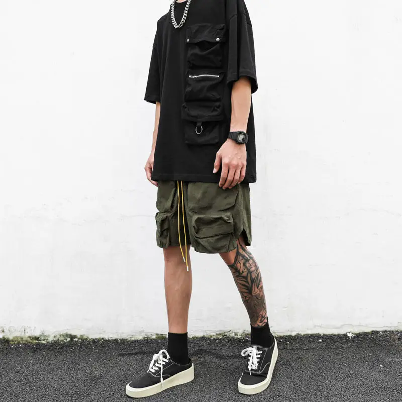 Men's Washed Military Green Work Shorts