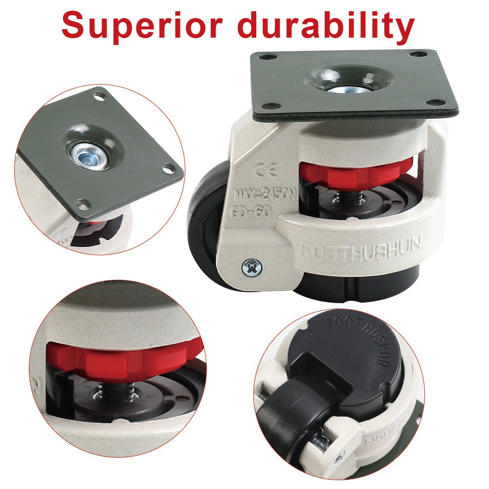 Swivel Heavy Duty Machine Levelling Castors Wheels 60MM 500KG 4PCS Set 55056 — image 5