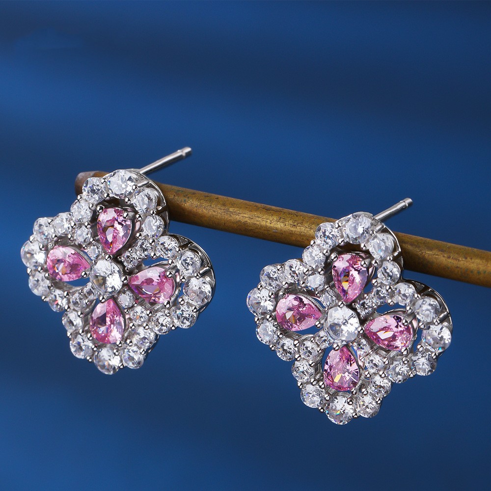 Title 5, Boucles doreilles Snow Full Diamond en zirconi...