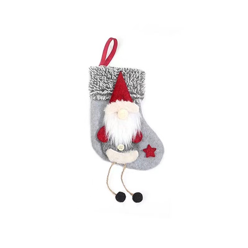 Grey suspender Christmas socks