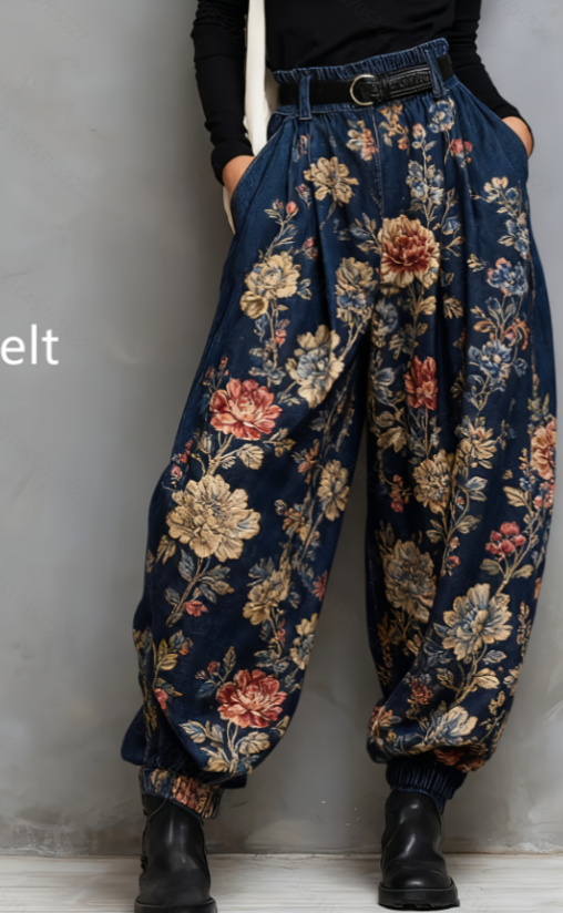 High-Waisted Wide-Leg Lantern Pants, picture 6 of 7