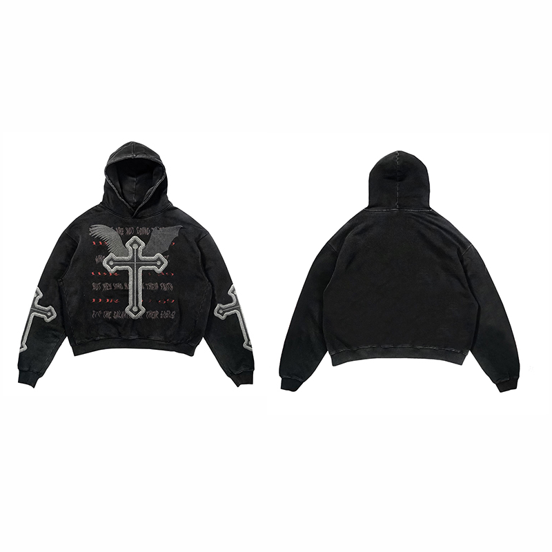 Retro High Street Old Washed Men's And Women's Long-sleeved Top