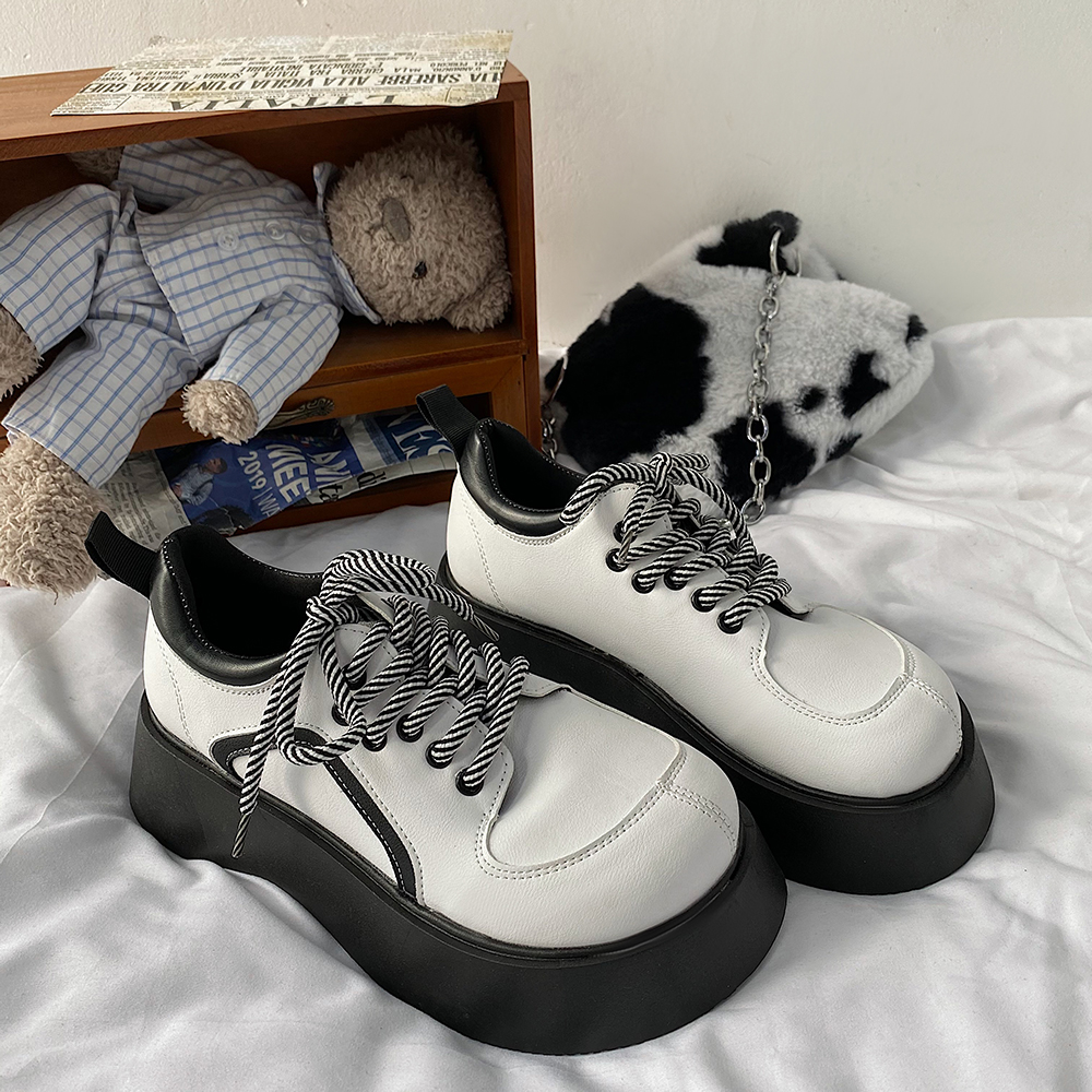 Retro Lace-up Ugly And Cute Shoes Trifle Platform Loafers