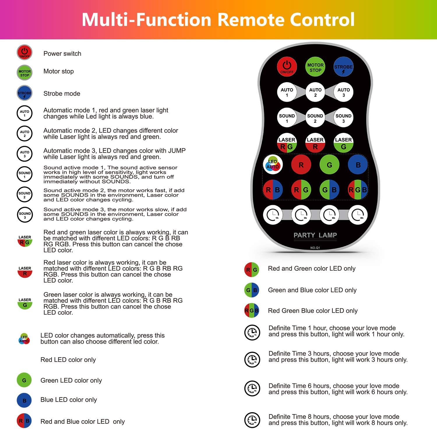 1240 Pattern LED Laser Projector Stage Light RGB Party KTV Club Lights Christmas
