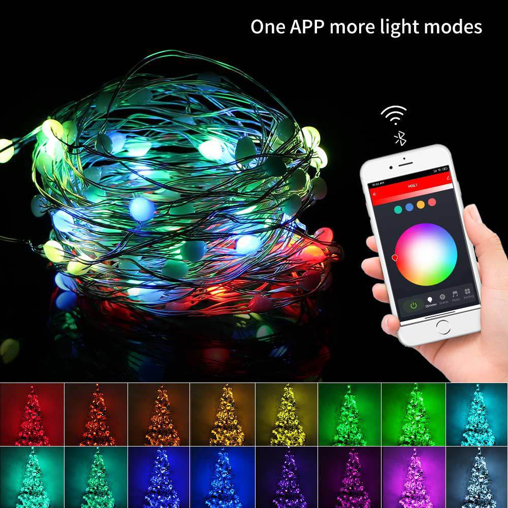 Smart LED String Lights Dancing With Music Sync Dreamcolor Fairy Lamp Garland For Home Christmas New Year's Decor Lighting — foto 3