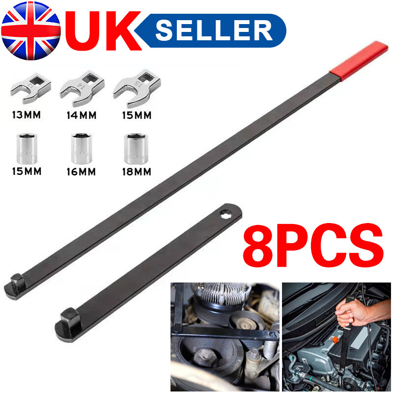 8pack Serpentine Belt Tension Setting Tool Set 580mm Long 38 Pulley Wrench Kit