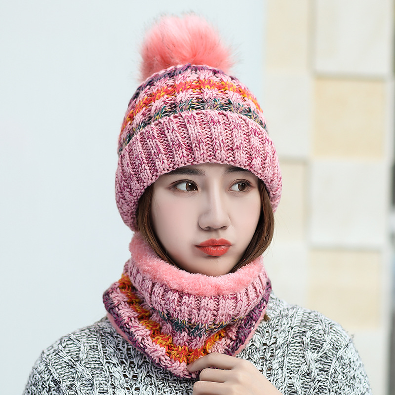 Title 6, Color block bib knitted hat