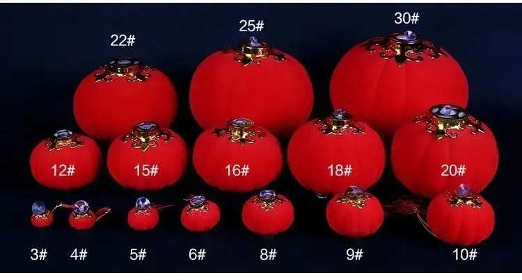 Chinese New Year Flocking Decorative Bonsai Pendant Lantern