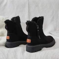 Snow Boots Women's Fur One New Style Cotton Shoes Thickened And Velvet - Black - View 1