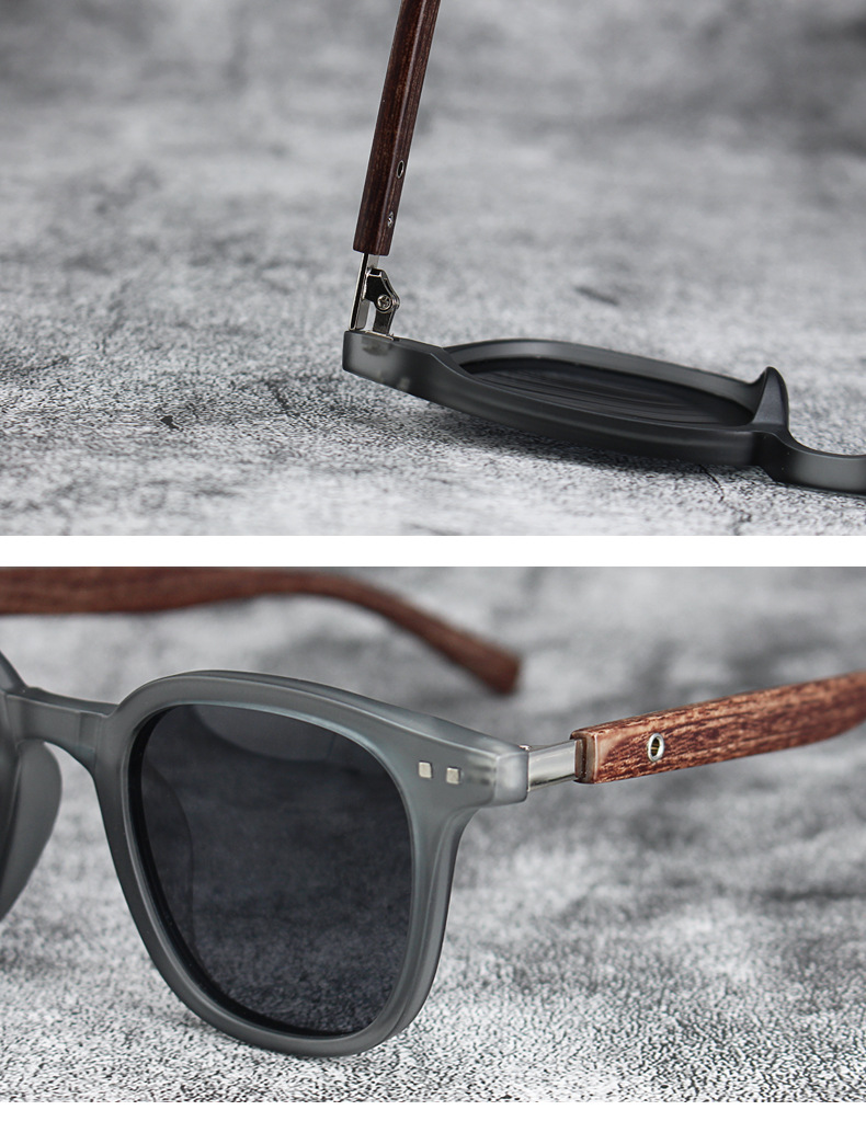 Title 11, Retro Wood Grain Polarized Myopia Sunglasses UV...