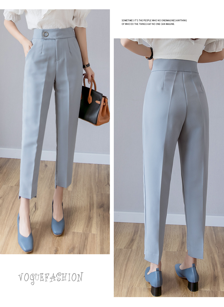 High Waist Cropped Chiffon Loose Straight Tube Trousers