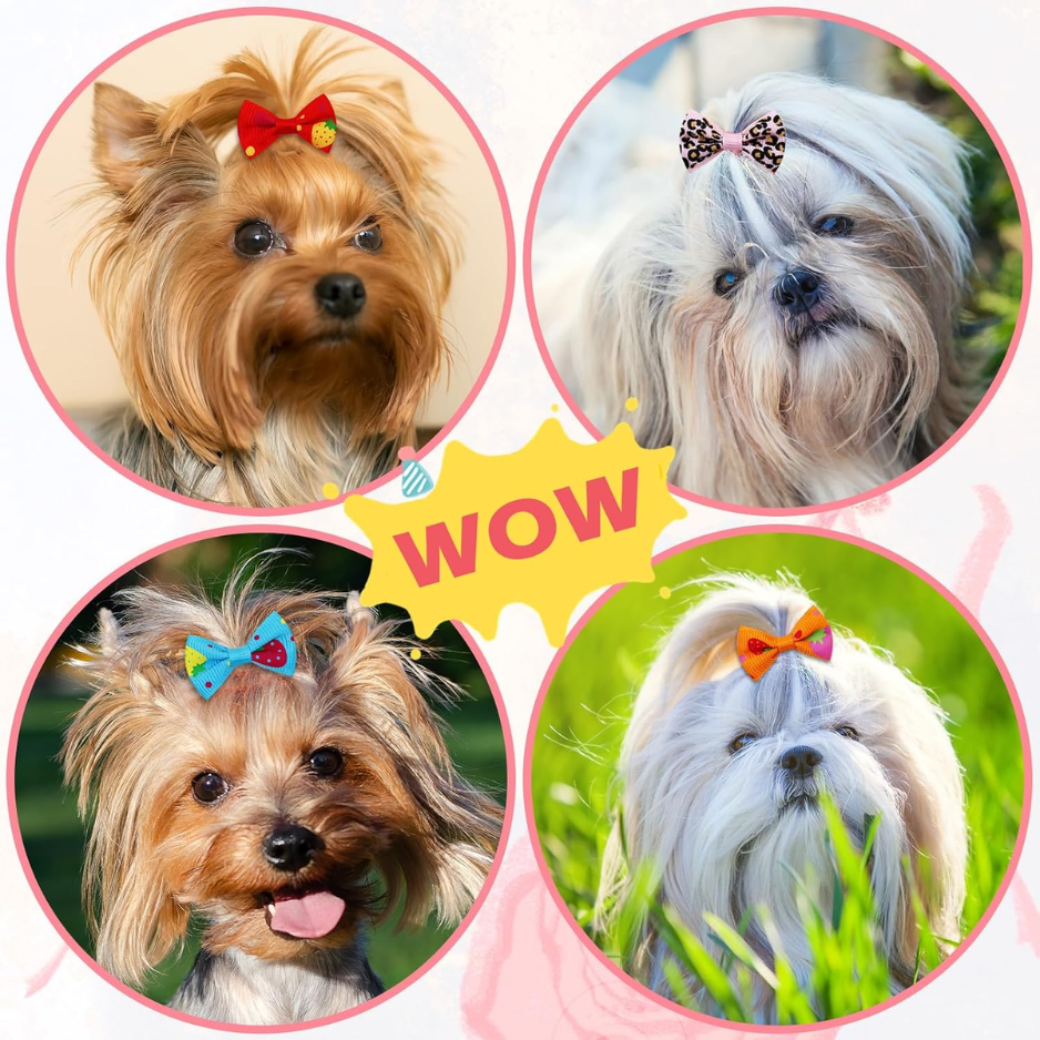 Handmade 101 PCS Bulk Dog Bows Light  Secure  Comfortable Perfect For Top 4