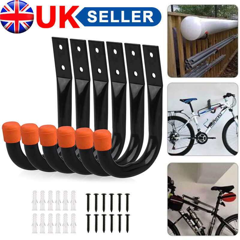Heavy Duty Storage Hooks Wall Mounted Ladder Garage Bikes Tools Garden Shed