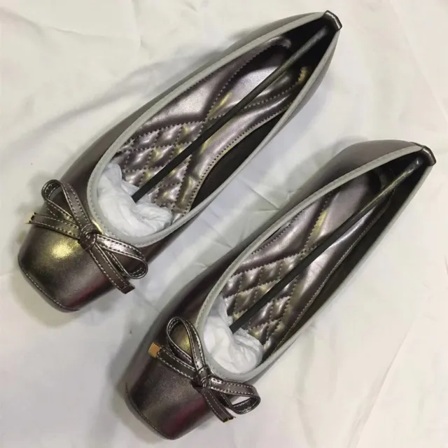 Summer Square Toe Flat Bottom Round Buckle Comfortable European And American Leisure Ballet Women's Shoes Gray - Shop at LoveMi