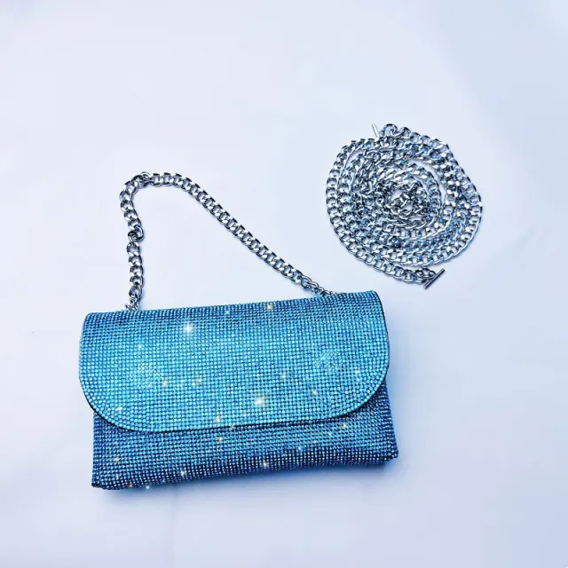Niche Design Single Shoulder Women's Bag Full Of Diamonds Super Blue - Shop at LoveMi