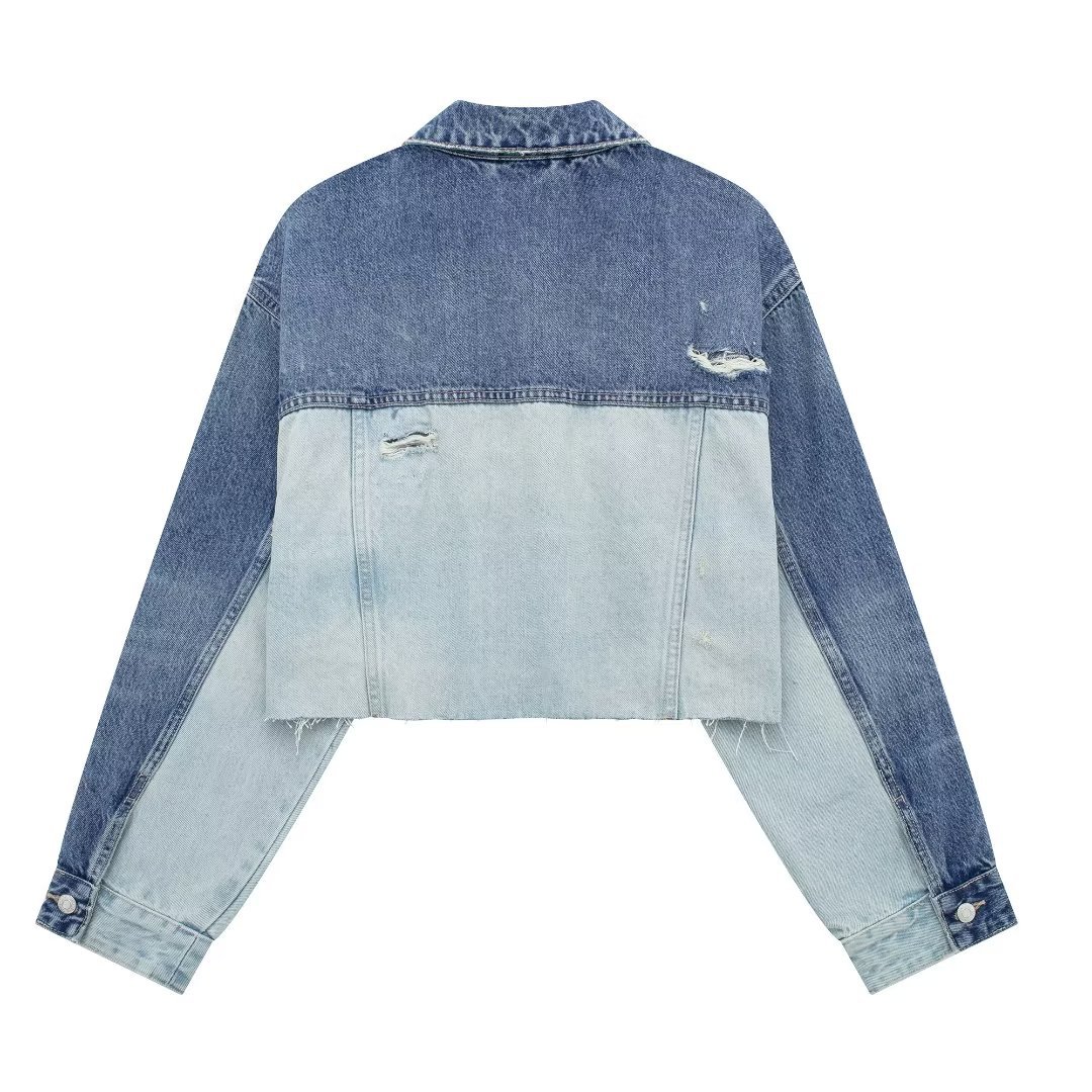 Title 13, Giacca in denim patchwork a maniche lunghe con ...