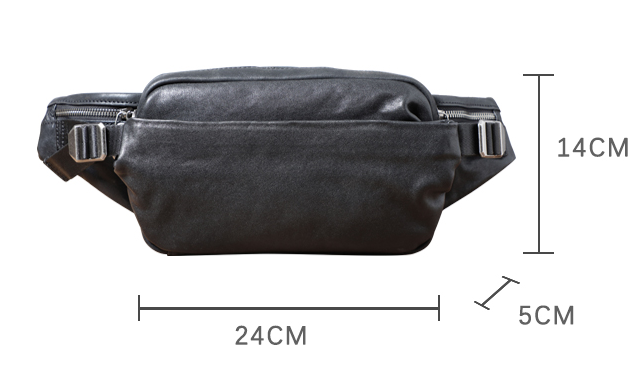 Men's Small Backpack Single Shoulder Cross-body Head Layer Cowhide Fanny Pack — foto 5