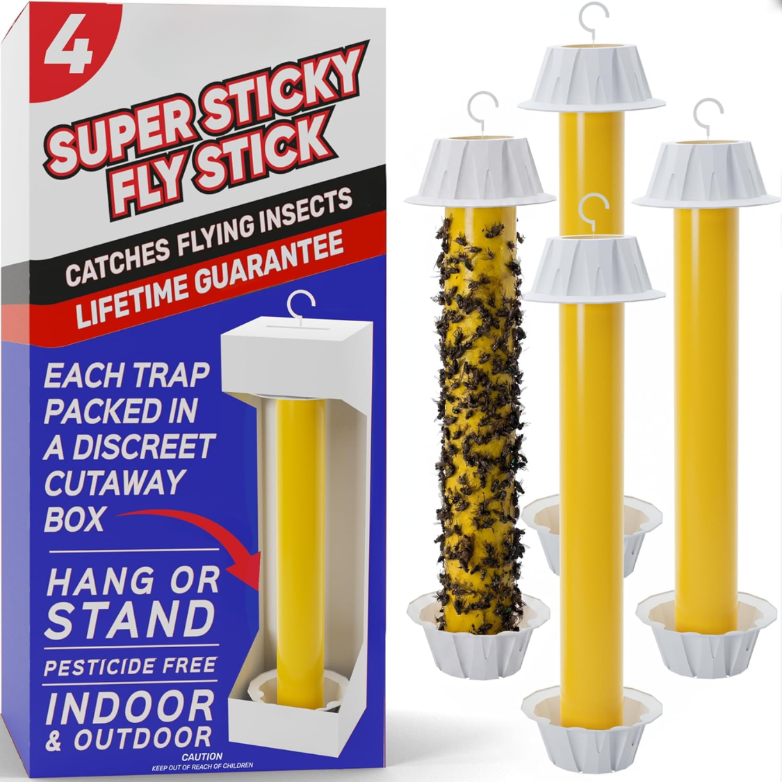 Sticky Fly Traps For Indoors Outdoor 4pk product image