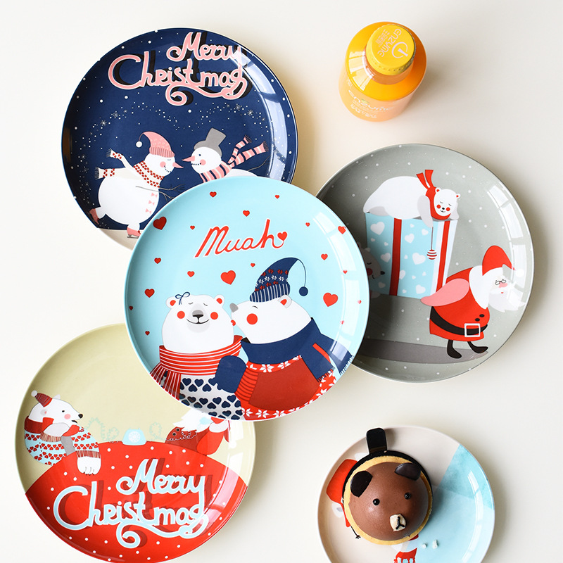 Title 1, Cartoon Hand-painted Christmas Ceramic Plate