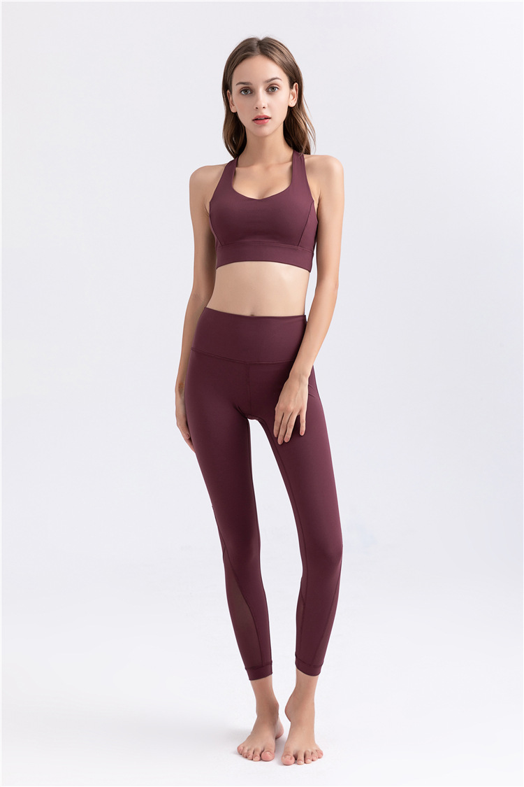 Reversible Brocade Nude Sports Leggings