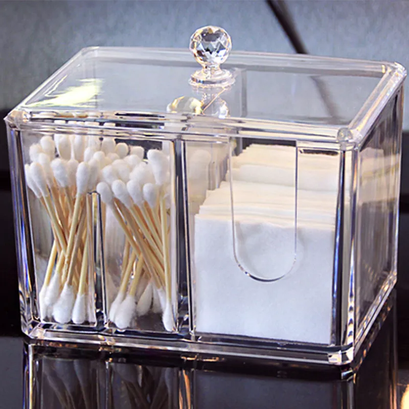 Yajule cosmetic cotton storage box cotton swab box desktop dressing table cosmetics dustproof lipstick transparent acrylic – image 4