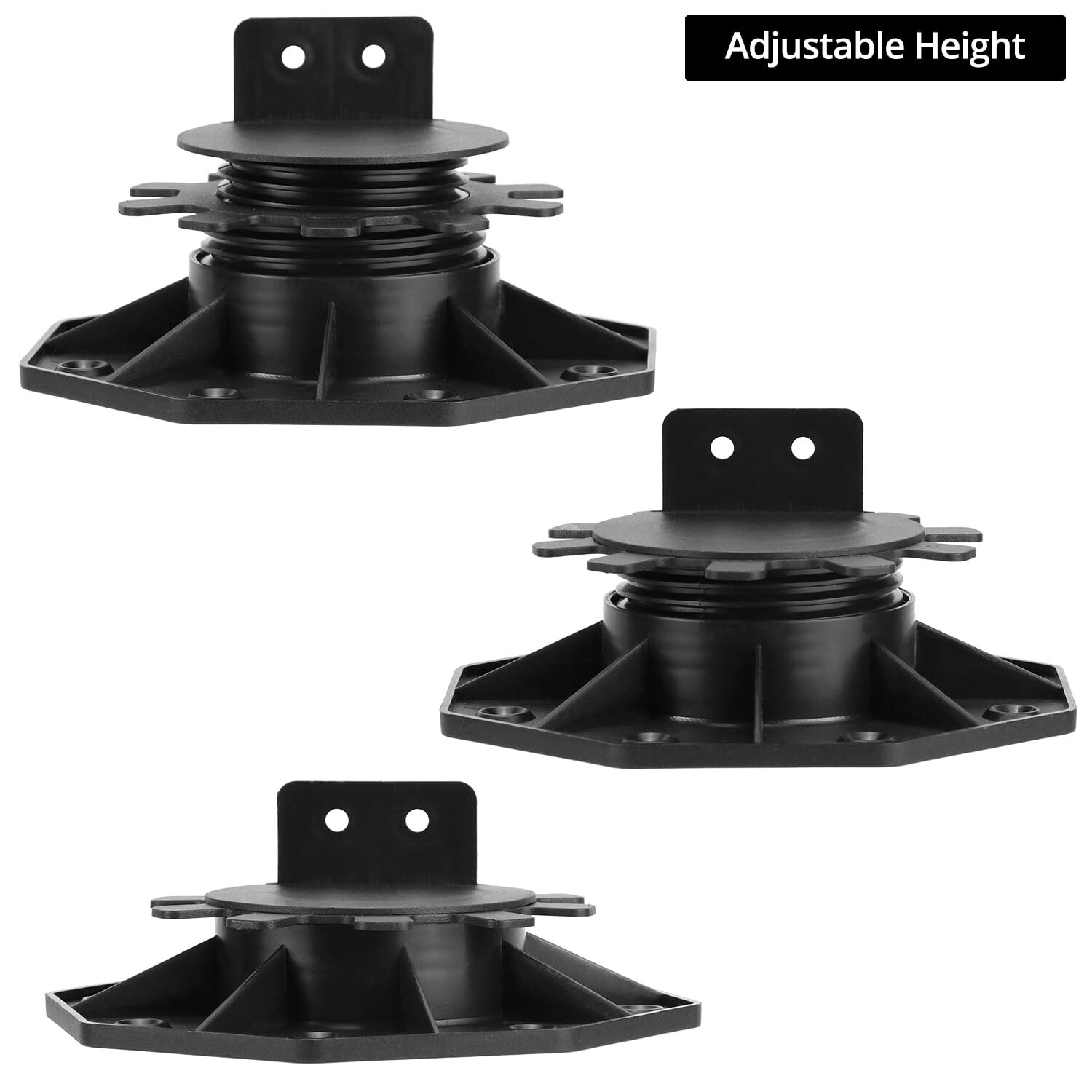 Pack Of 10 Adjustable Decking Pedestal Riser Foot Bearing Support 30mm-60mm