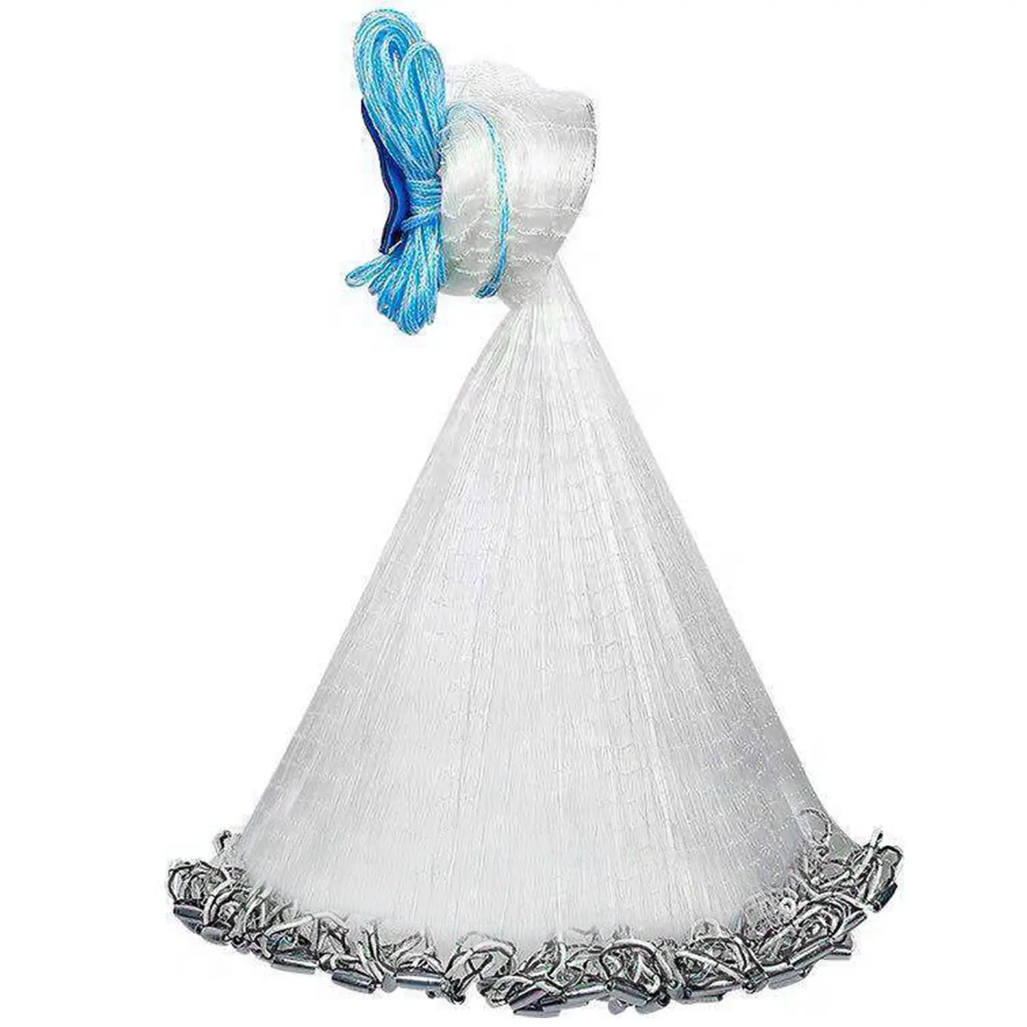 1Pc 2 Size Options 6FT 8FT Radius Fishing Cast Net For Fathers Day Gift Bait Trap Easy Throw Heavy Duty Hand Cast Net With Chain Sinker Bottom Spread