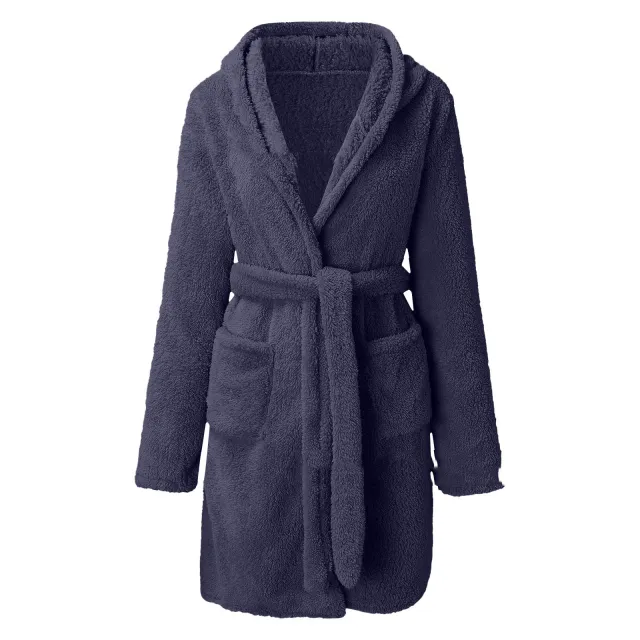 Coral Velvet Winter Nightgown For Women Funny Cute Duck Pajams Thickened Warm Sofa Sleepwear Lounger For Playing Mobile Phone Home Clothes Navy Blue - Shop at LoveMi