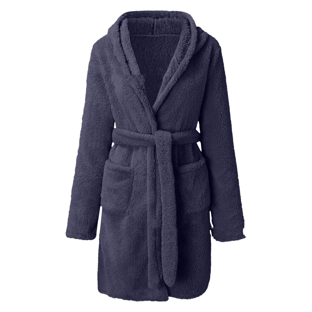 Coral Velvet Winter Nightgown For Women Funny Cute Duck Pajams Thickened Warm Sofa Sleepwear Lounger For Playing Mobile Phone Home Clothes - Navy Blue
