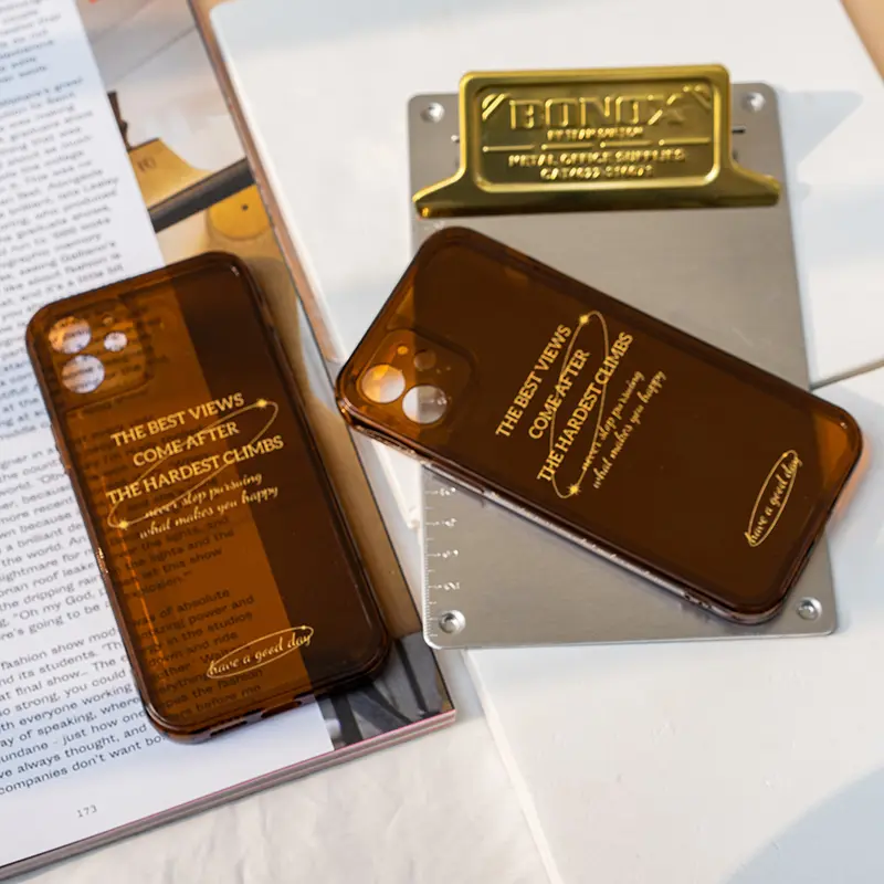 Caramel Color Transparent All-Inclusive Shockproof Phone Case