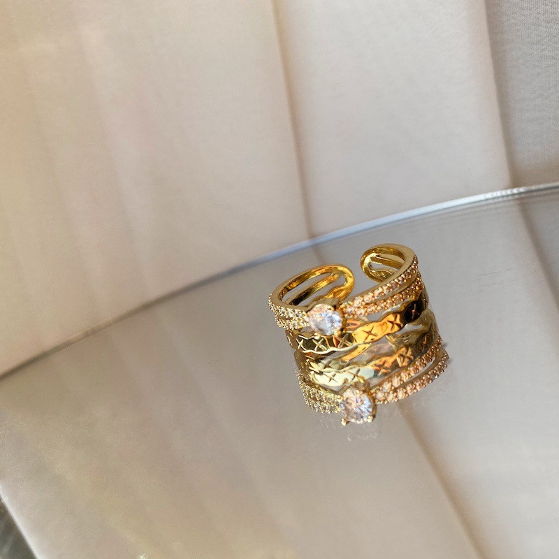 Fashion Personality Plain Ring Zircon Ring