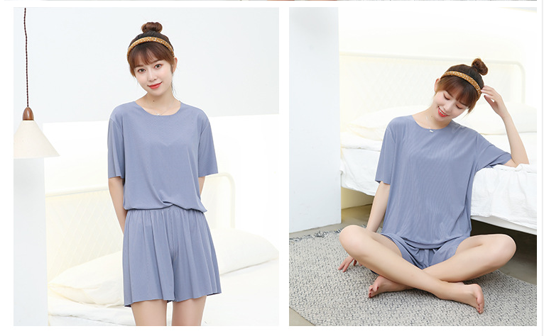 Title 9, Ice silk soft soft short sleeve shorts suit