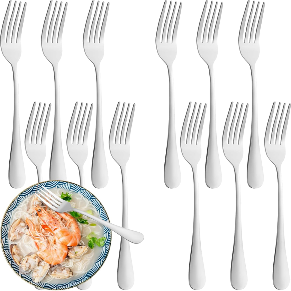 12-Piece Stainless Steel Dinner Forks