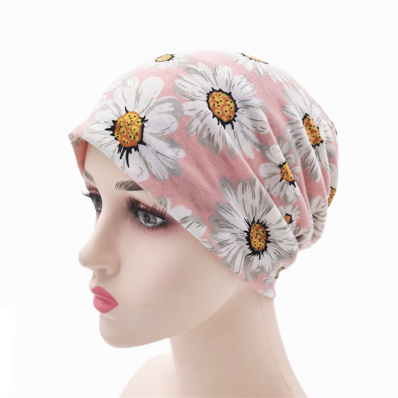 Printed Multifunctional Turban Chrysanthemum Pullover Hat For Men And Women