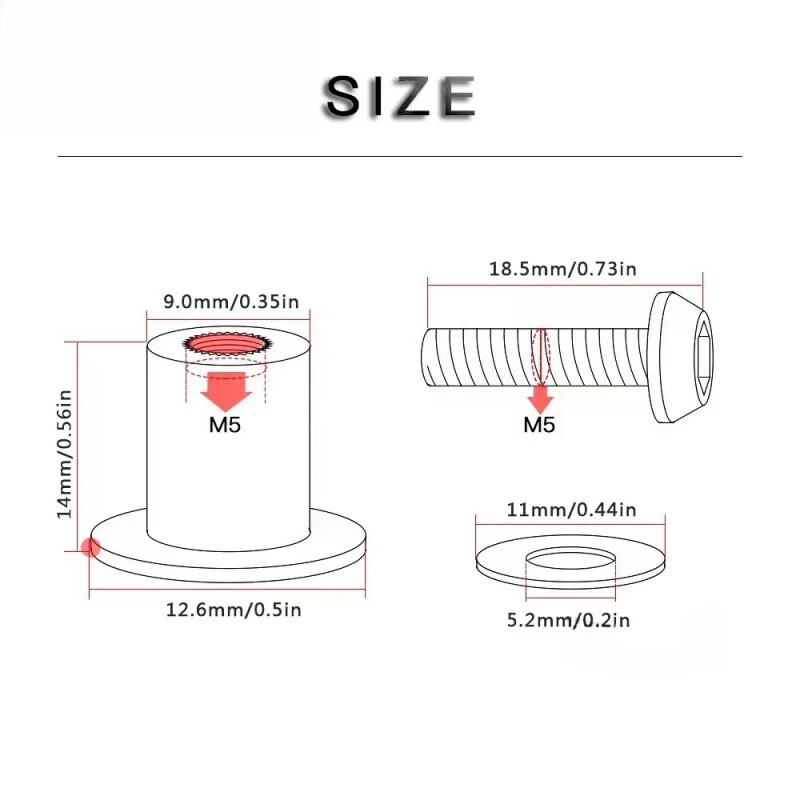 Motorcycle Windscreen Screen Bolts Screw Kit M5 Bolts Rubber Well Nuts Washers