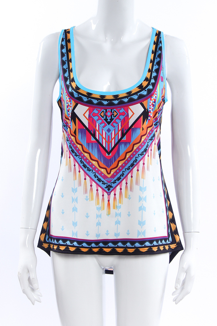 Title 6, Summer New Ethnic Style Printed T-shirt