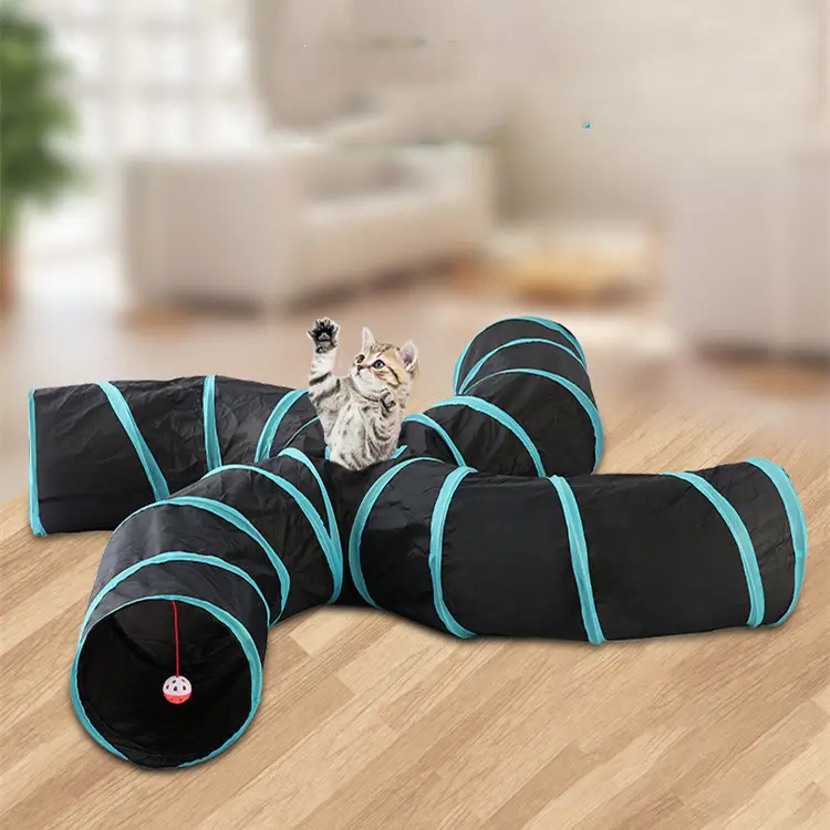 Pet Cat Toy Collapsible Tunnel S-type Four-channel