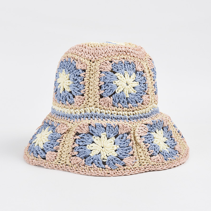 Hat Female Hand Crochet Papyrus Sun Foldable