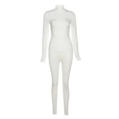 Sexy Cutout Ripped High Waist Skinny Trousers - White - View 1